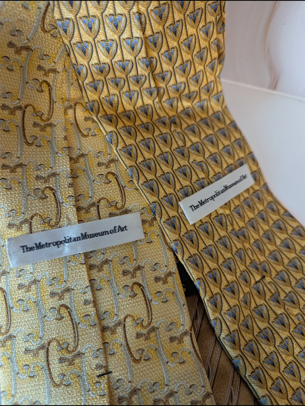 Men's Multi-Color Silk Necktie Set — Yellow, Blue, Brown & Black